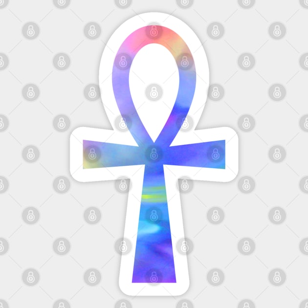 Colourful Egyptian Ankh Symbol Sticker by sarahwainwright